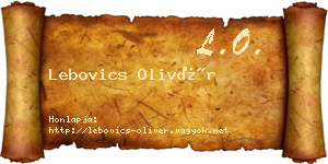 Lebovics Olivér névjegykártya